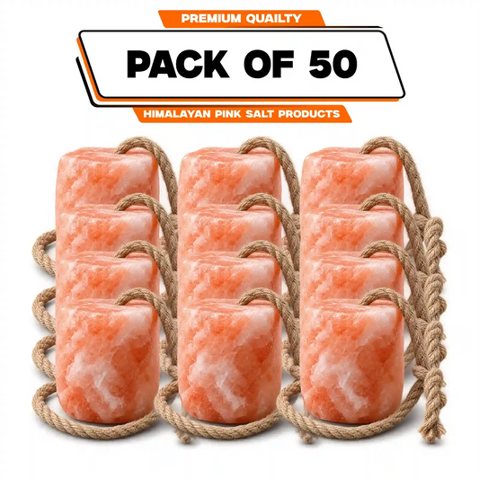 Pink salt block illustration labelled Pack of 50