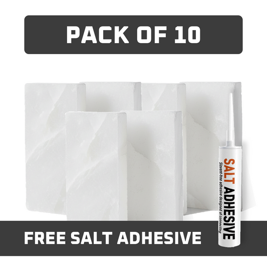 White Salt Tiles pack of 10 with adhesive