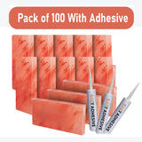 Build 20 Square Feet Salt Wall (100 Himalayan Pink Salt Tiles 8" x 4" x 1" With 3 Salt Adhesives)
