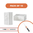  10 White Salt Tiles with salt adhesive