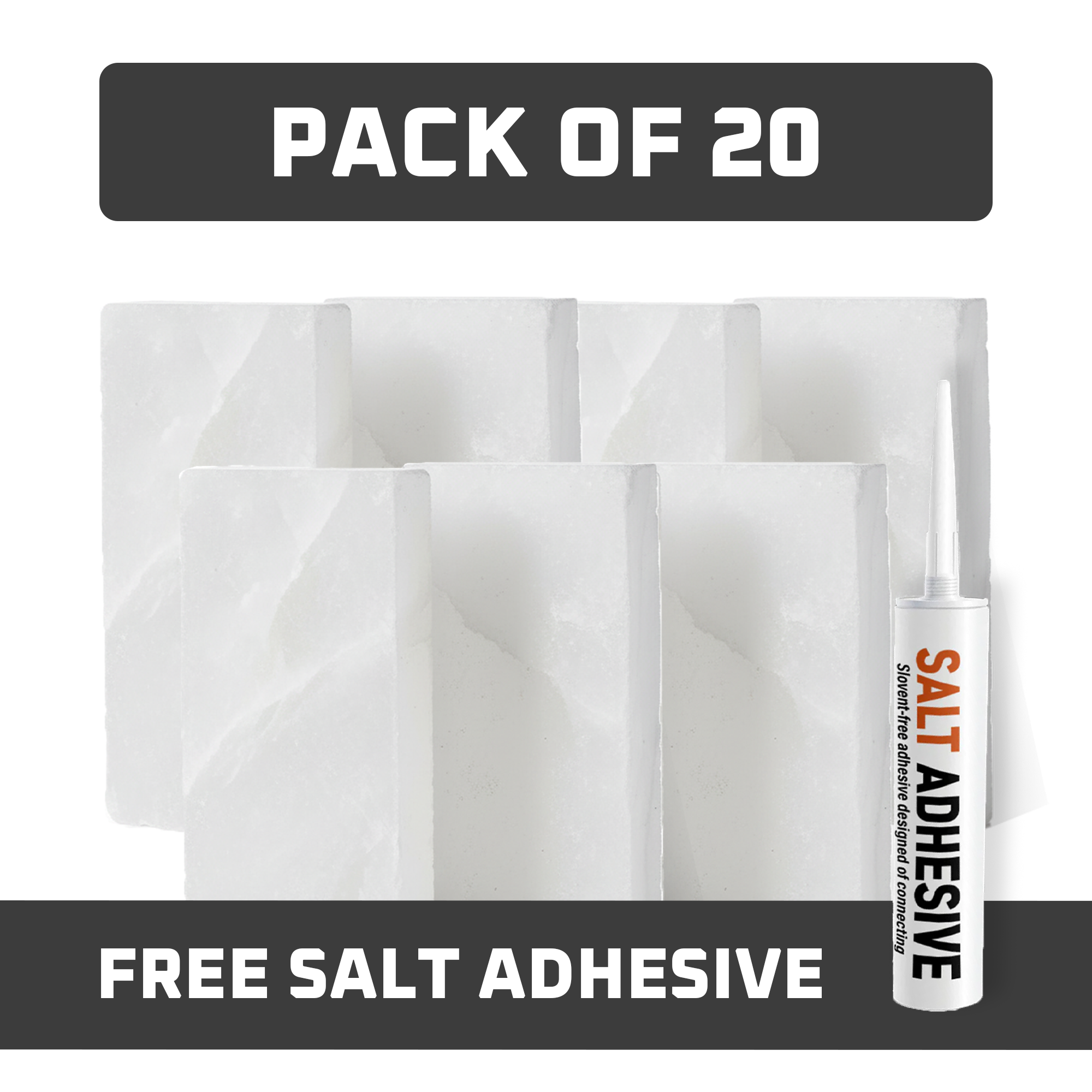 White Salt Tiles pack of 20 with glue