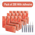 Build 40 sq. ft. Salt Wall (200 Himalayan Salt Tiles 8" x 4" x 1" and 6 Salt Adhesives) Build Salt Wall