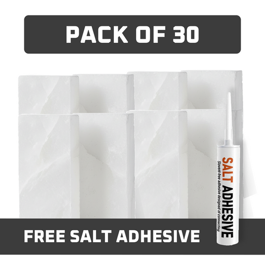 White Salt Tiles pack of 30 with adhesive