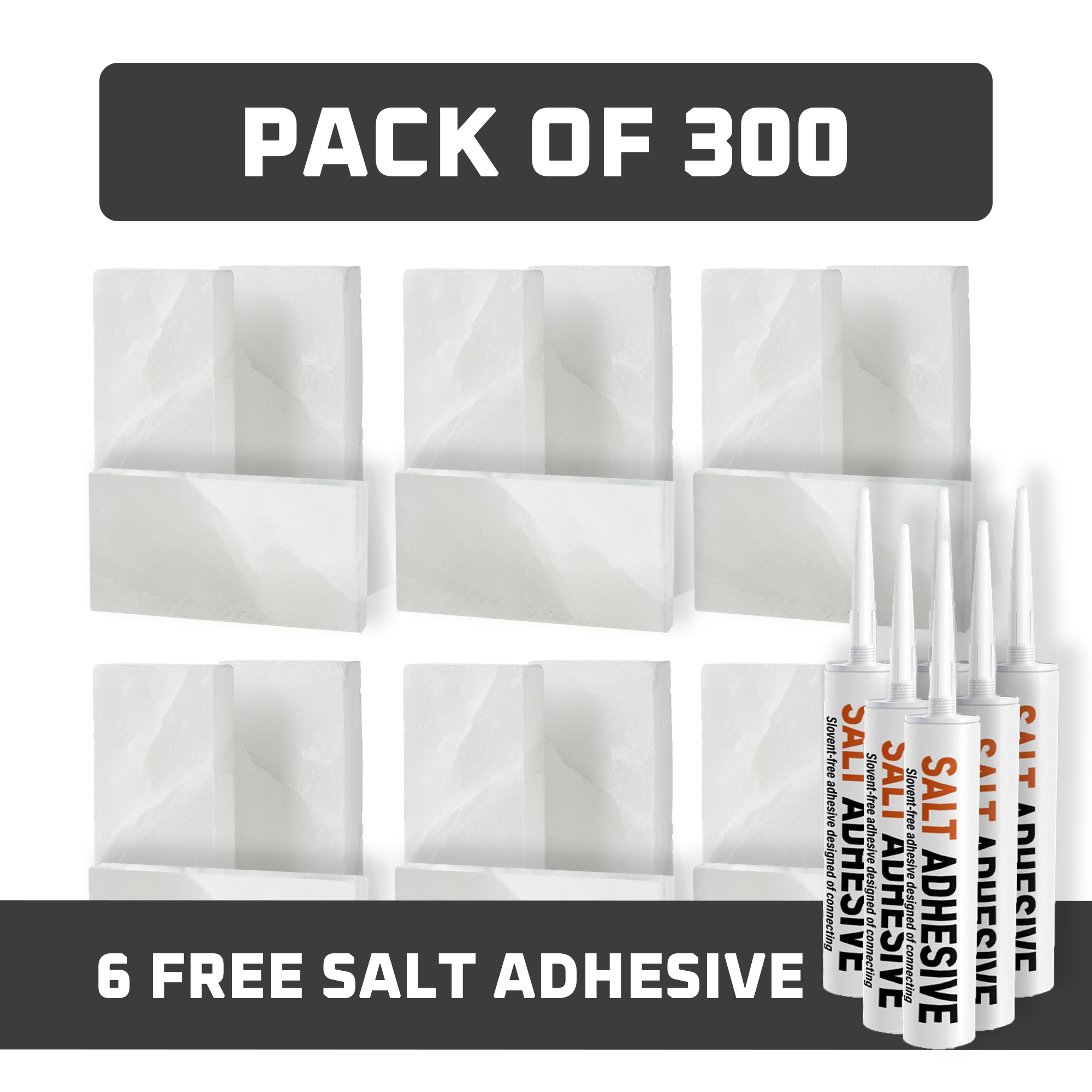 White Salt Tiles pack of 300 with glue