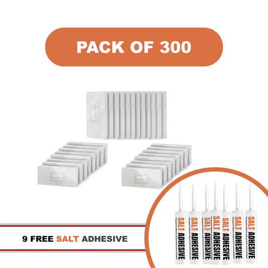 300  White Salt Tiles with 9 salt adhesive