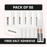 50 white salt tiles with adhesive