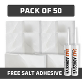 White Salt Tiles pack of 50 with adhesive