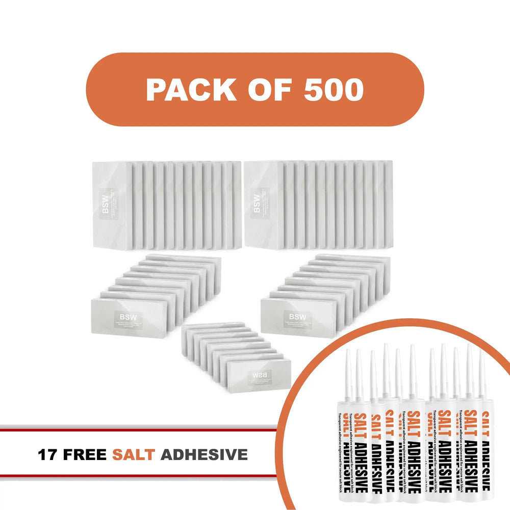 500  White Salt Tiles with 17 salt adhesive