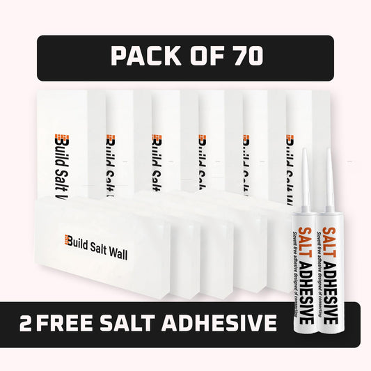 White Salt Tiles For Walls - Pack of 70 With 2 Free Salt Adhesive