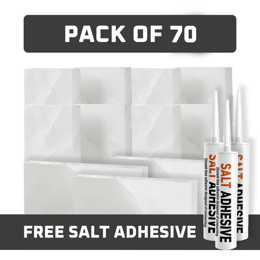 white salt tiles pack of 70 with glue