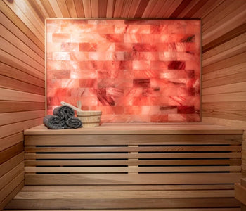 salt bricks wall in wood frame